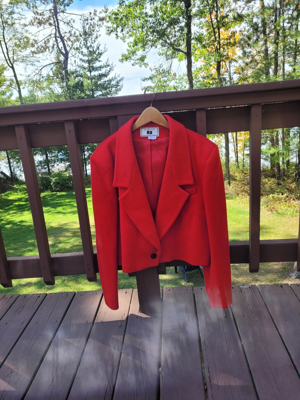 Vintage Stedanie red Cropped Blazer Jacket